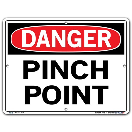Vestil Aluminum Sign, 9-1/2" Height, 12-1/2" Width, Aluminum, Rectangle, English SI-D-58-B-AL-080